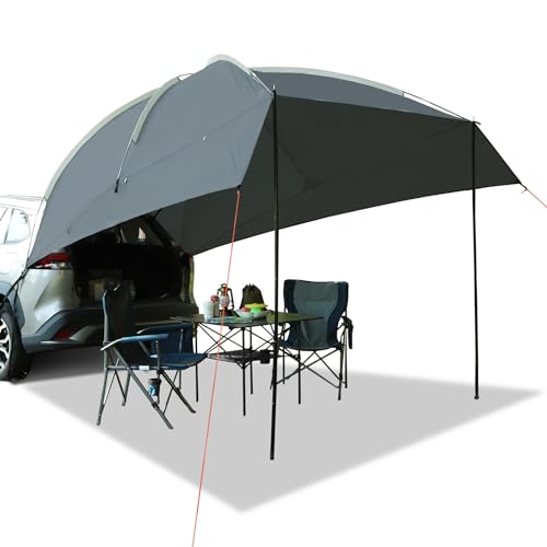 REDCAMP wasserdichte Auto Markise Sonnenschutz mit Tragetasche, tragbare Auto Überdachung Camping Anhänger Sonnenschutz für SUV/LKW/Van, Dunkelgrau, DE1004N0