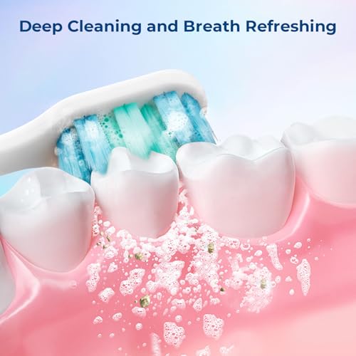 Image of Soft Bristle Toothbrush, Micro Nano Flossing Toothbrushes with Multi-Layered Shaped Bristles for Whiten Teeth and Removes Plaque, Designed for Sensitive Teeth & Gums-White Head