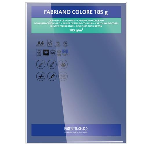 PAPEL FABRIANO COLORE AZUL MARINHO A4 185G PCT C/10 S322A417