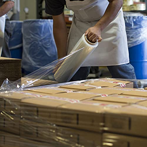 18" Stretch Film/Wrap 1500 Feet 7 Layers 80 Gauge Industrial Strength Up To 300% Stretch Clear Cling Durable Adhering Packing Moving Packaging Heavy Duty Shrink Film, Thick Plastic Packing Wrap– Clear 4 Pack #TOP4