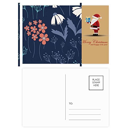 Cartes postales Père Noël bleu poudré en papier cartonné mat