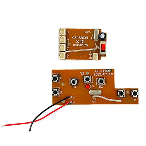 Drincoshow 2.4G 7-Way Remote Control Rotation Drift Car Circuit Board - RC Transmitter & Receiver Set for DIY Projects
