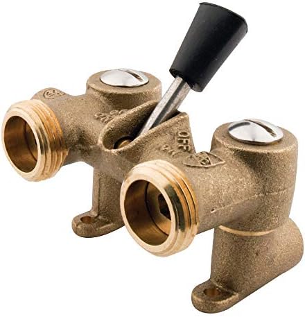 Kingston Brass 1/2' Sweat Inlet x 3/4' Hose Thread, Dual Outlet Washing Machine Shut off Valve, Brass