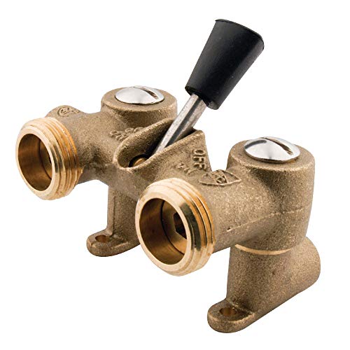 1/2" Sweat Inlet x 3/4" Hose Thread, Dual Outlet Washing Machine Shut Off Valve, Brass by Kingston Brass - Used condition - CA$8.15