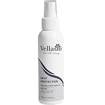 Vellasio Classic Heat Protection Spray For Hair Straightener With Argan Oil, Grapes Seed And Heat Protector Hair Spray . (Classic Collection Hair Spray) White Bottle