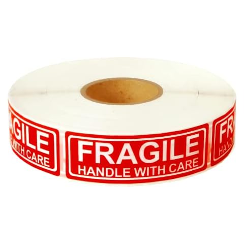 Savana 500 Labels Fragile Warning Handle with Care Thank You Warning Packing Shipping Label Stickers Permanent Adhesive (3" x 1" inch) Cover