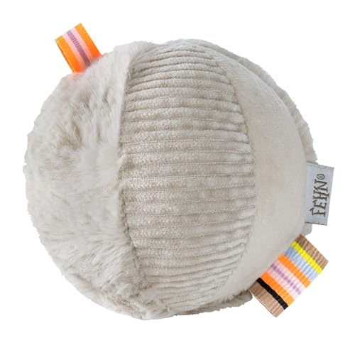 Fehn Rasselball Faultier – Greif-Spielball mit Materialmix & Rassel zum Werfen, Greifen, Rollen – fördert Babys motorische Fähigkeiten – für Baby und Kleinkinder ab 0+ Monaten