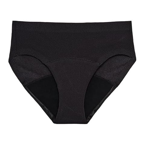 Thinx Period Underwear, Breathable Hip Huggers, Holds Up to 12 Regular Tampons, FSA HSA Approved Period Panties, All-Day Absorbency Menstrual Underwear for Women, Leakproof & Reusable, Black,1 Pack,1X Cover