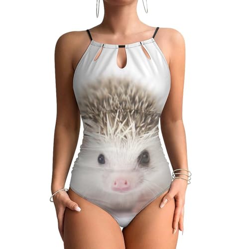 Maillot de bain gainant motif hérisson pour un effet ventre plat à la plage