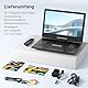 POFOTO 15,7 Tragbarer DVD-Player mit 14,1 HD-Schwenkdisplay, 6h Akkulaufzeit, Zonenfrei, Unterstützt Mehrere Formate/SD/USB, TV/Beamer-Anschluss, Stereo-Lautsprecher, Antischock & Speicherfunktion