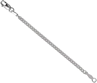2.25mm 14K White Gold Curb Chain 
