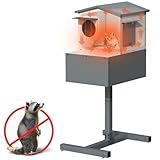 GDLF Elevated Outdoor Cat House Raccoon Proof, Weatherproof Feral Cat Shelter with Insulated Foam and Escape Door