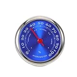 HAPINARY Termómetro Higrómetro Mecánico para Coche con Indicador de Temperatura y Humedad Montaje Rápido Monitor Compacto para Interiores de Vehículos y Hogar Diseño Decorativo Azul