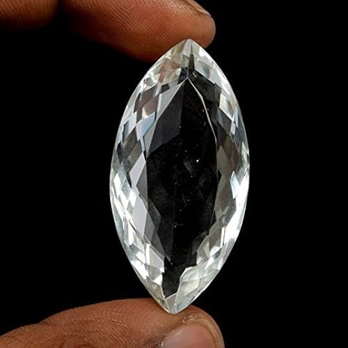 Faceted White Topaz 65.55 Ct. Perfect Marquise Cut Loose Gemstone Pendant With Basket Weave Design (Gemstone) #TOP1