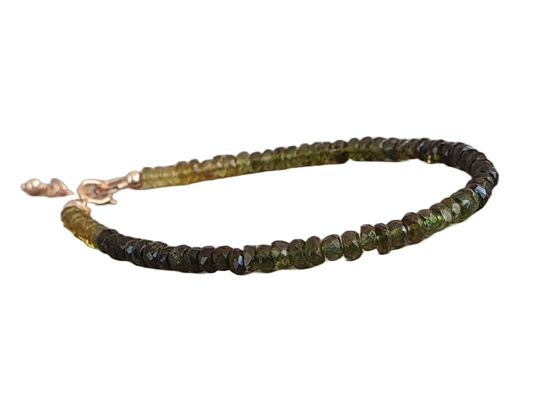 Bracelet tourmaline verte 4mm en argent idéal pour le quotidien