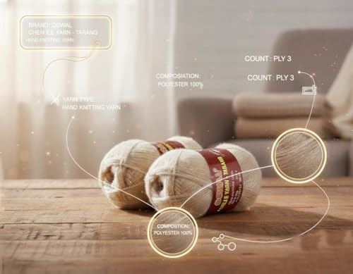 Image of M.G ENTERPRISE Os wal Tarang Knitting Wool Yarn, Soft Fancy Feather Wool Ball Light Skin 400 gm Best Used with Knitting Needles, Soft Fancy Wool Crochet NeedlesWool Yarn for Knitting.