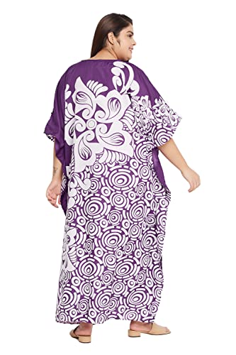Image of Oussum Women Polyester Casual Long Plus Size Beach Caftan Cover Up Maxi Dress 1X-3X Summer Kaftan Dresses for Women