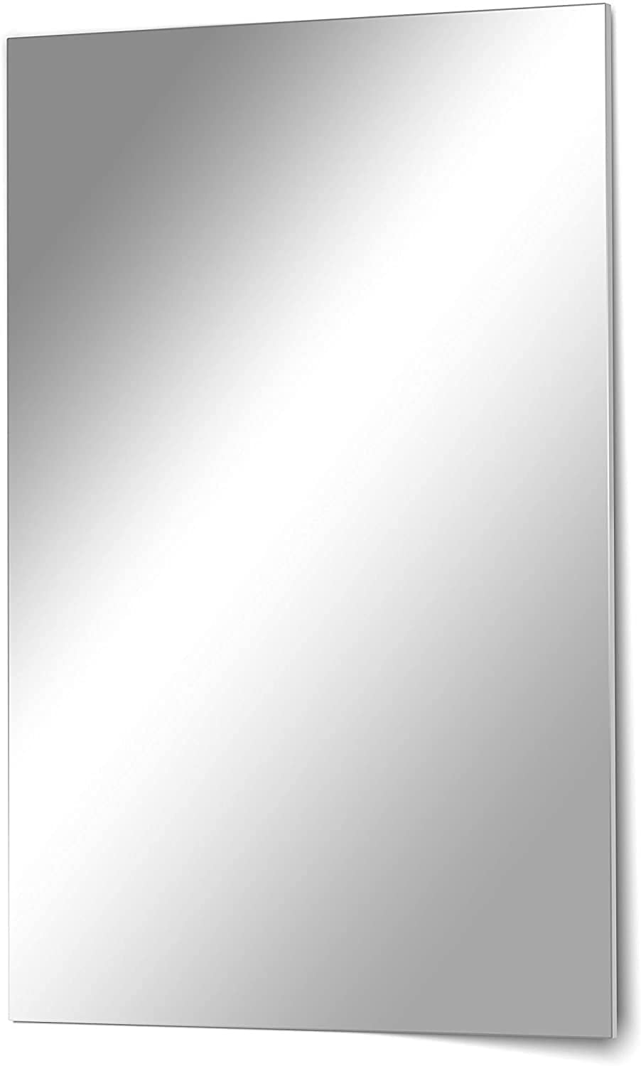 Kristallspiegel/Wandspiegel Rahmenlos rechteckig ohne Facette Mirror Made in Germany incl. Befestigungsmaterial (50x70)