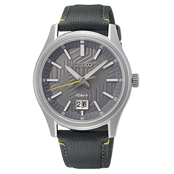 Seiko Analog kvartsklocka för män med nylonarmband SUR543P1, svart