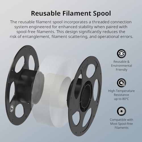 Image of ANYCUBIC PLA+ 3D Printer Filament Bundle, PLA Plus 1.75mm Dimensional Accuracy + /- 0.02mm, Fit Most FDM 3D Printers, 1KG Reusable Spool, 2KG White+Black