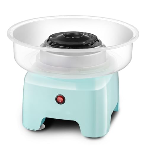 Macchina per Zucchero Filato Retro,Cotton Candy Macchina,Aumentare la Capacità di Stoccaggio Dello Zucchero,Potenza Potente,Adatto per i Compleanni dei Bambini e le Feste in Famiglia(Color:Blu)