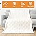 Plush Square Checkered Baby Blanket - Soft Fleece Baby Throw Blanket Soft Cozy Cream White Throw Blankets for Boys Girls, 40×60 Inch Fluffy Warm Lightweight Blankets for All Season Crib Stroller
