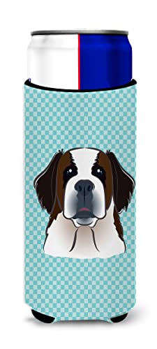 Checkerboard Blue Saint Bernard Ultra Beverage Insulators for slim cans BB1184MUK