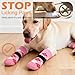 EXPAWLORER Dog Socks to Prevent Licking Paws,Dog Shoes for Hot Pavement,4 Pcs Double Sided Anti Slip Dog Socks with Grippers,Dog Booties for Small Medium Large Senior Dogs,British Style,Pink M