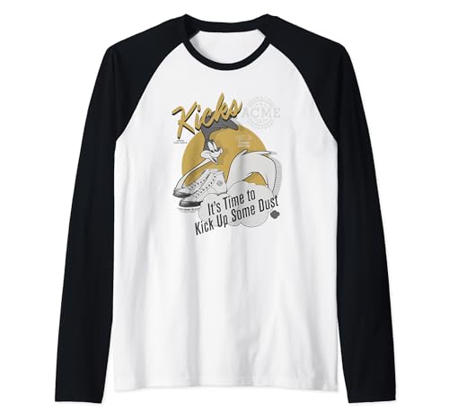 Looney Tunes Road Runner Kicks Raglan Baseball Tee, Black