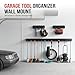 Tool Box Organizer Garage Tool Organizer Wall Mount Adjustable Hooks Heavy Duty Large Capacity Garage Storage Rack for Workshop Garden Organization 99 Inch