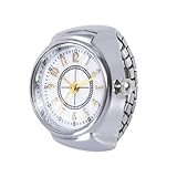 Ring Watch, Ronda de Dedo Anillo Inteligente,Círculo de Guardia para Señoras Anillo Anular, Anillo con Guardia Tiempo, Anillo de Guardia Anular, Dedo Circular reflejo de Cristal, Número de plata 2, Se