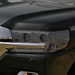 CGFZNUB Auto Koplamp Beschermfolie Koplamp Restauratie Transparant Zwart TPU Sticker, voor Toyota Land Cruiser 2014-2020