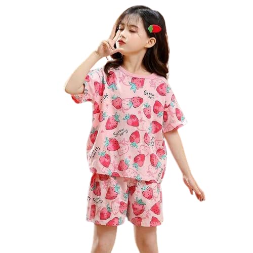 GenericGirls Sets Children's Pajamas Girls PyjamasTeens Pajamas Teenager Sleepwear Strawberry Printed Nylon Homewear