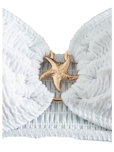 SOLY HUX Women's Bandeau Bikini Top Strapless Swimsuit O Ring Bathing Suit Tube Top4