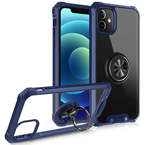 FayTun Funda Compatible con iPhone 11,Anillo Giratorio de 360 Grados Funda para iPhone 11 (6.1''),Iman Soporte Bumper Carcasa,TPU Protectora Cover Compatible con iPhone 11,Azul Cover