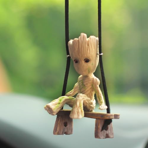 ZKTSRY Groot Pendentif pour rétroviseur de voiture, arbre oscillant, accessoires de miroir de voiture, décoration de bureau à suspendre, micro paysage, cadeau d'anniversaire romantique (Style One)