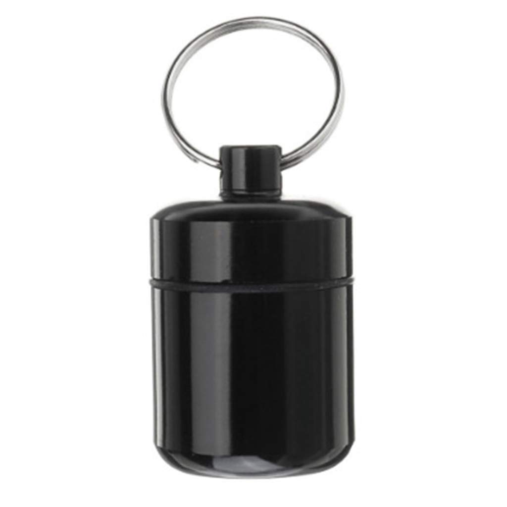 Portable Aluminium Alloy Pill Organizer Earplugs Storage Case Waterproof Small Storage Container Black
