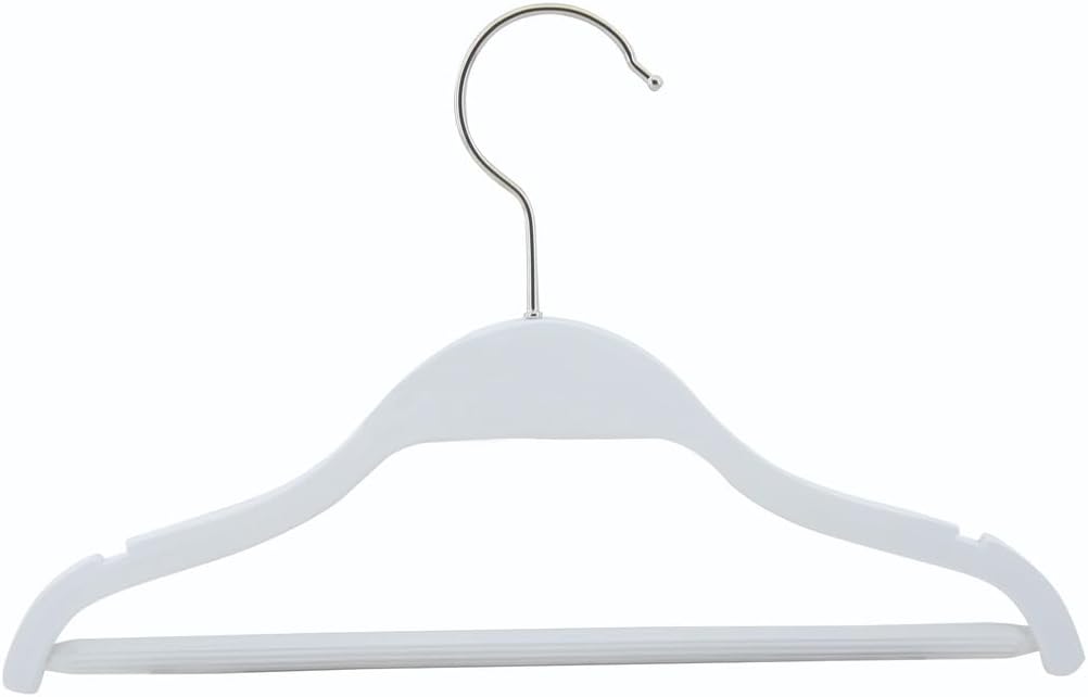 Wooden Children's Clothes Hangers 12-Pack White 7-14 Years Old Pant Hangers Durable Wood Space Saving Closet Organizers for Kids - White
