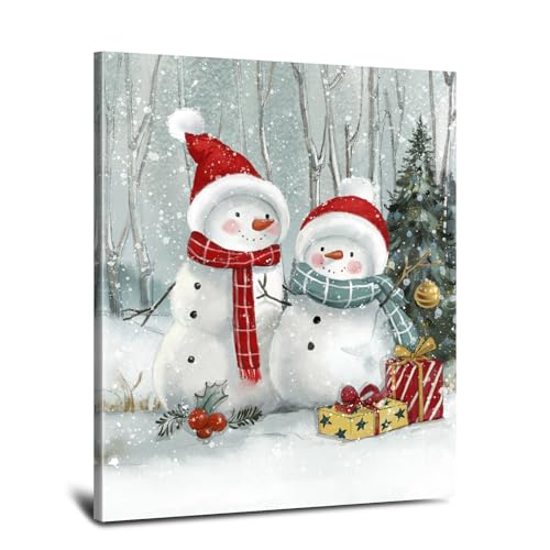 Toile bonhomme de neige de Noël pour réchauffer la chambre en hiver