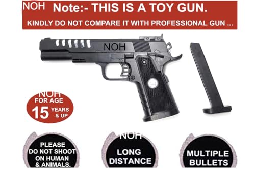 Image of NOH Mouser Pistol Toy Shooting Gun with 150 Plastic BB Bullets for Kids Age 14 Years & Above, Pull Back The Loader to Load Gun, Do Not Shoot Human & Animal