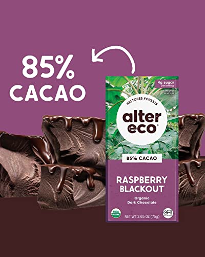 Alter Eco | Dark Chocolate Bars | Pure Dark Cocoa, Fair Trade, Organic, Non-Gmo, Gluten Free (Raspberry Blackout) #TOP2