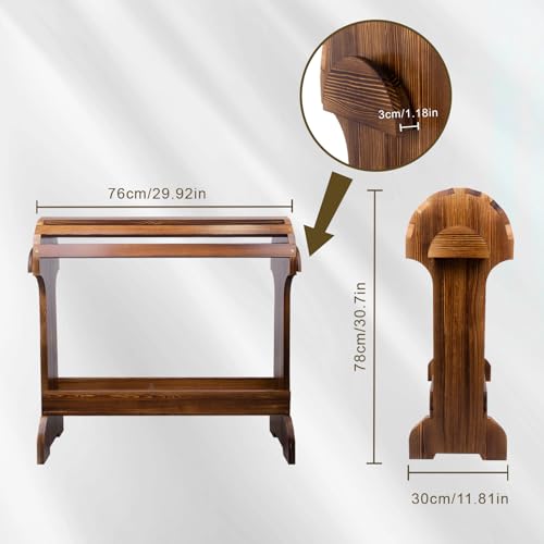 DigNew Large Wood Saddle Rack with Curved Top Surface,Bridle Rack & Heavy-Heavy Duty Saddle Stand,Suitable for Displaying Trophy Tack at Home,Walnut