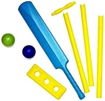 PEBBLE HUG Kids Cricket Set, Plastic Cricket Set with Stumps & 2 Balls for Boys, Kids Indoor Outdoor Garden Play Toy