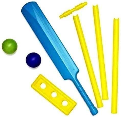 PEBBLE HUG Kids Cricket Set, Plastic Cricket Set with Stumps & 2 Balls for Boys, Kids Indoor Outdoor Garden Play Toy