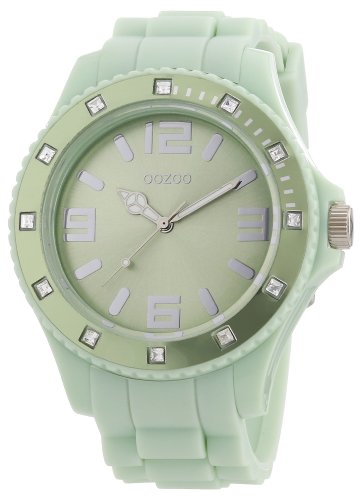 Oozoo Herren-Armbanduhr XL Analog Silikon C4339 Pastel Jade Strass