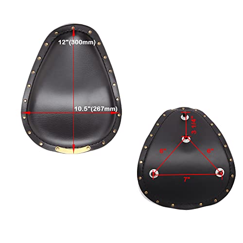 Dreamizer Motorcycle Leather Seat Brown Crocodile Cushion Compatible With Rebel 250 300 500 Refit Bobber Street Bike Chopper,Black #TOP1