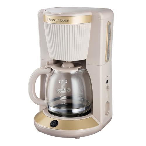Russell Hobbs Filterkaffeemaschine [1,25L,1100W] Brontë Stone (WhilTech-Brühtechnologie, Tropf-Stopp, Warmhalteplatte, Glaskanne, Wasserstandsanzeige, Pause & Gießen-Funktion) Kaffeemaschine 26781-56