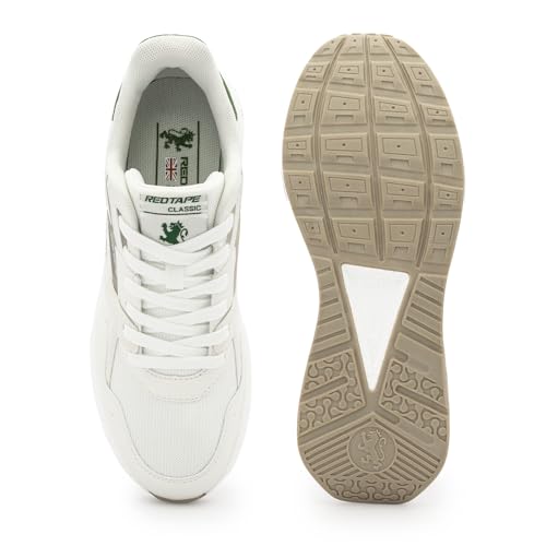 Image of Red Tape Men's Sneakers Black White Mesh Pu Round Toe Lace-Up