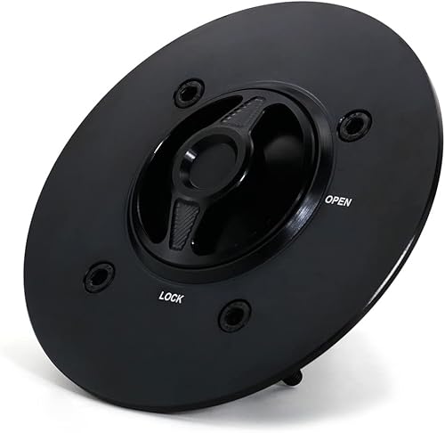 Xitomer Tapa de tanque de gasolina de 4 agujeros para motocicleta, tapa de combustible de aleación de aluminio CNC, apta para Ninja400 2018 2019