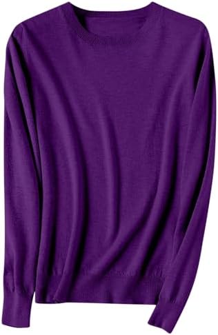 Cashmere Sweaters for Women Lightweight Long Sleeve Crew Neck Wool Knit Pullover Tops Casual Fashion Sweater 2024